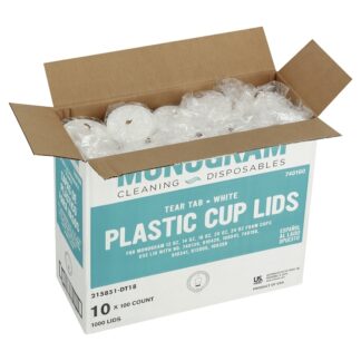 LID, CUP 12-20 OZ PLASTIC WHITE STRAW SLOT W/ TAB